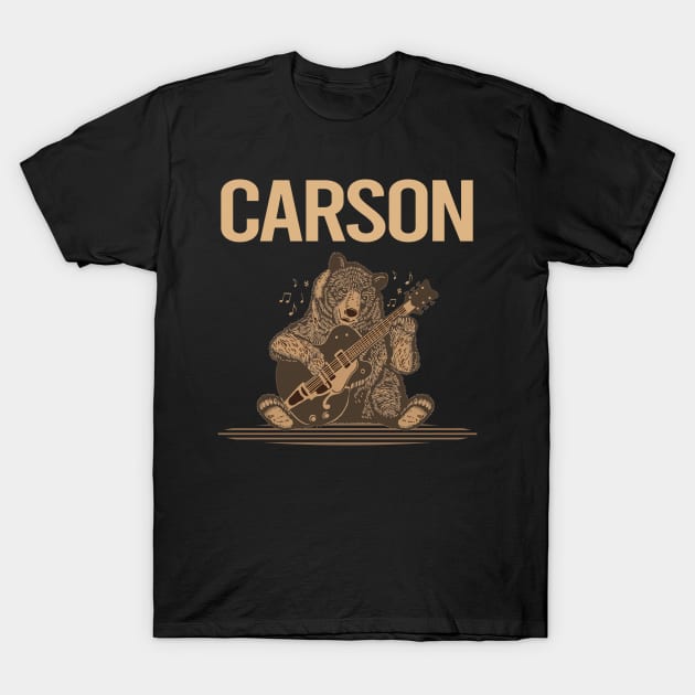 Brown Bear Guitar Carson T-Shirt by rosenbaumquinton52